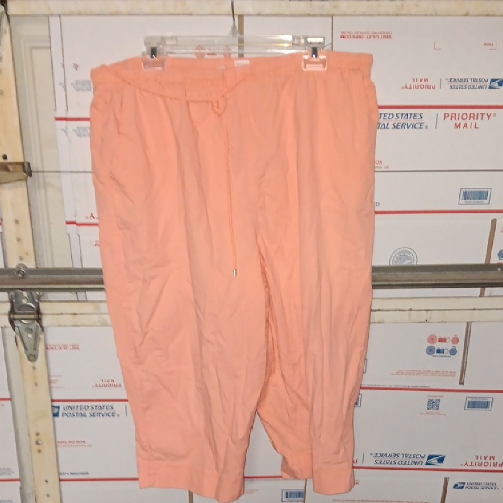Coral Bay Size 1X Women's Peach Capri (SKU N170)